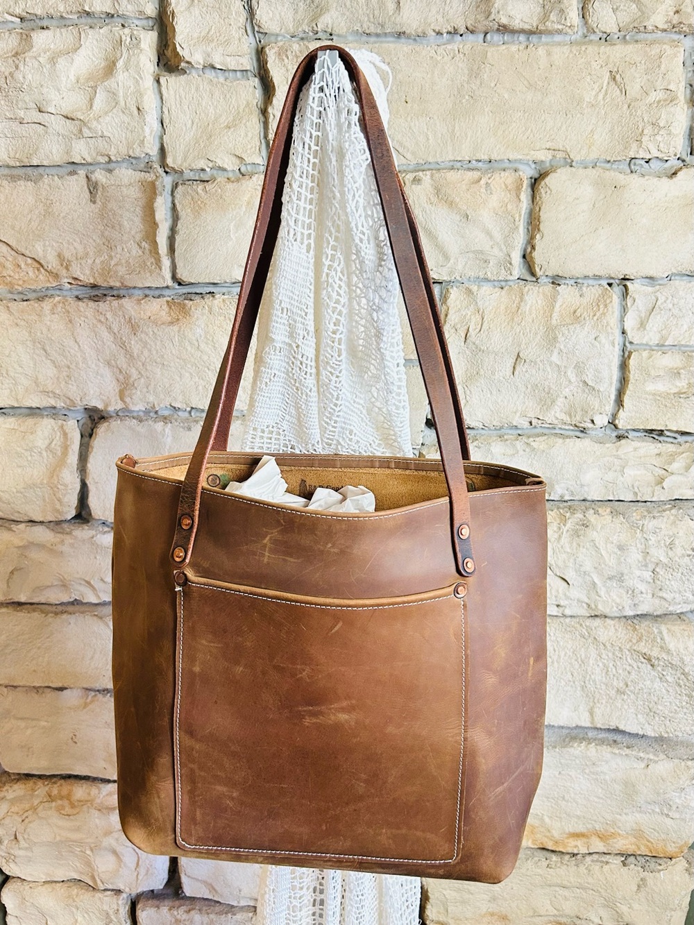Leather Tote Bag in Brown - Classic Everyday Carry